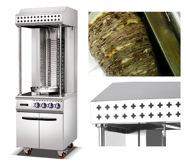 Διπλό Shawarma εμπορικό ηλεκτρικό Kebab που κατασκευάζει τη μηχανή με το γραφείο για το ανοξείδωτο ξενοδοχείων